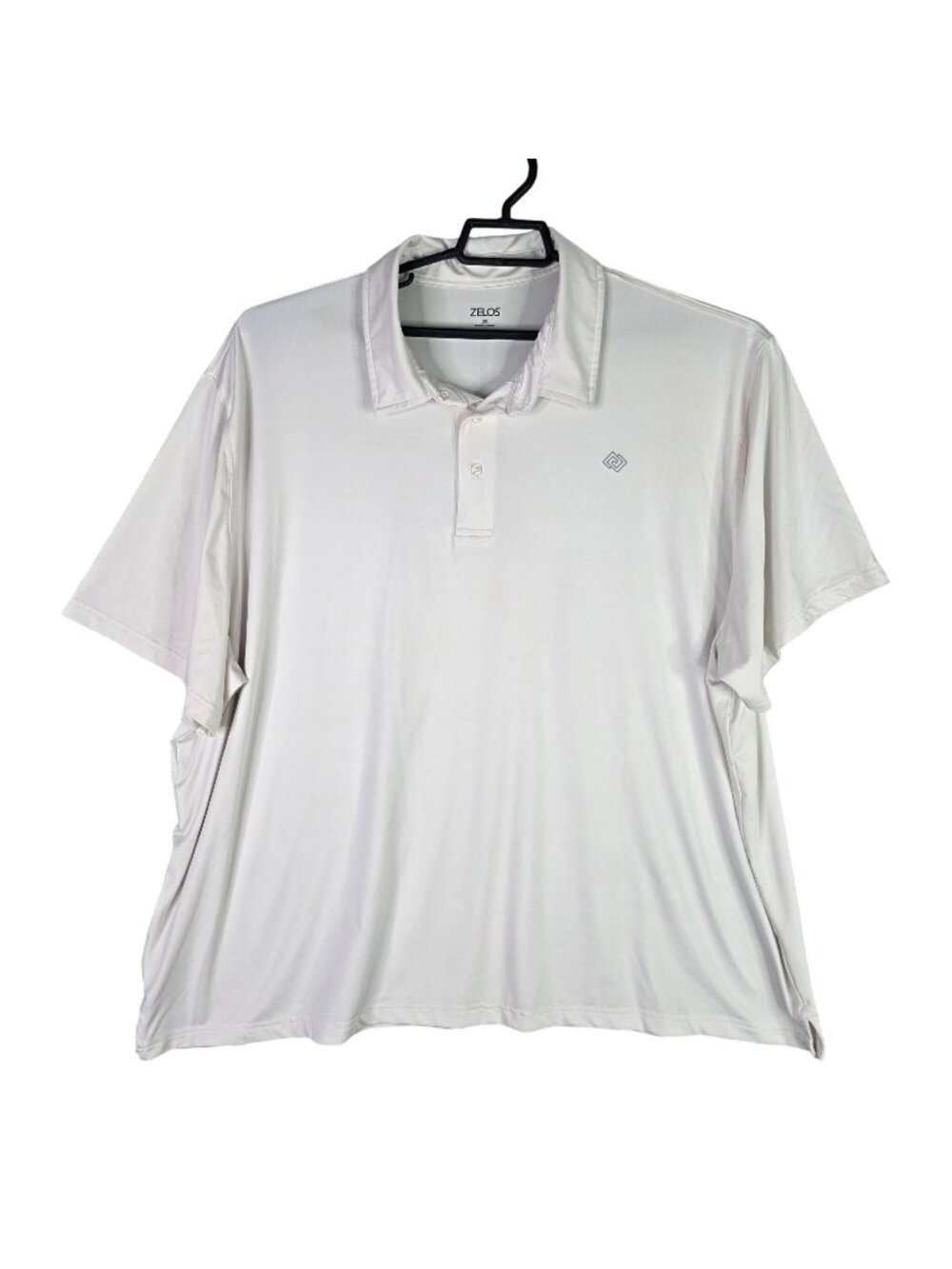 Mens Zelos White Polo Shirt Short Sleeve Polyester Blend Stretch Size 3X